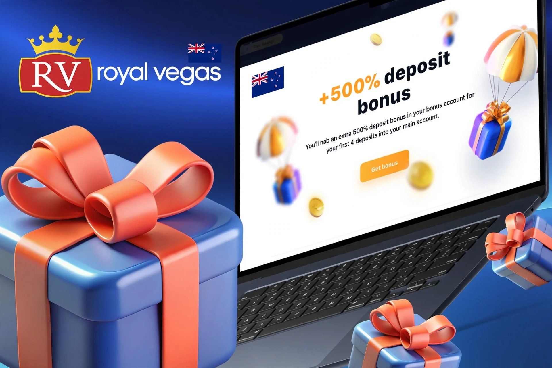Conditions for receiving a Royal Vegas welcome bonus after logging in to your account and depositing funds in New Zealand