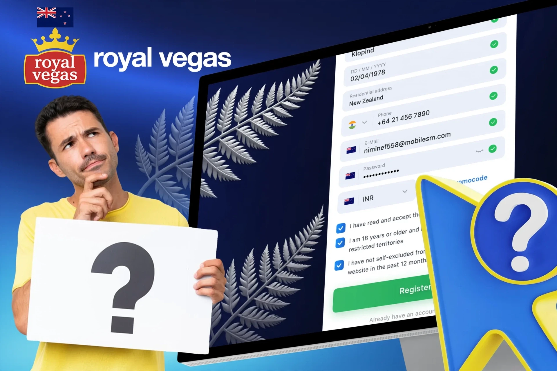 Step-by-step description of the registration process on the website or app